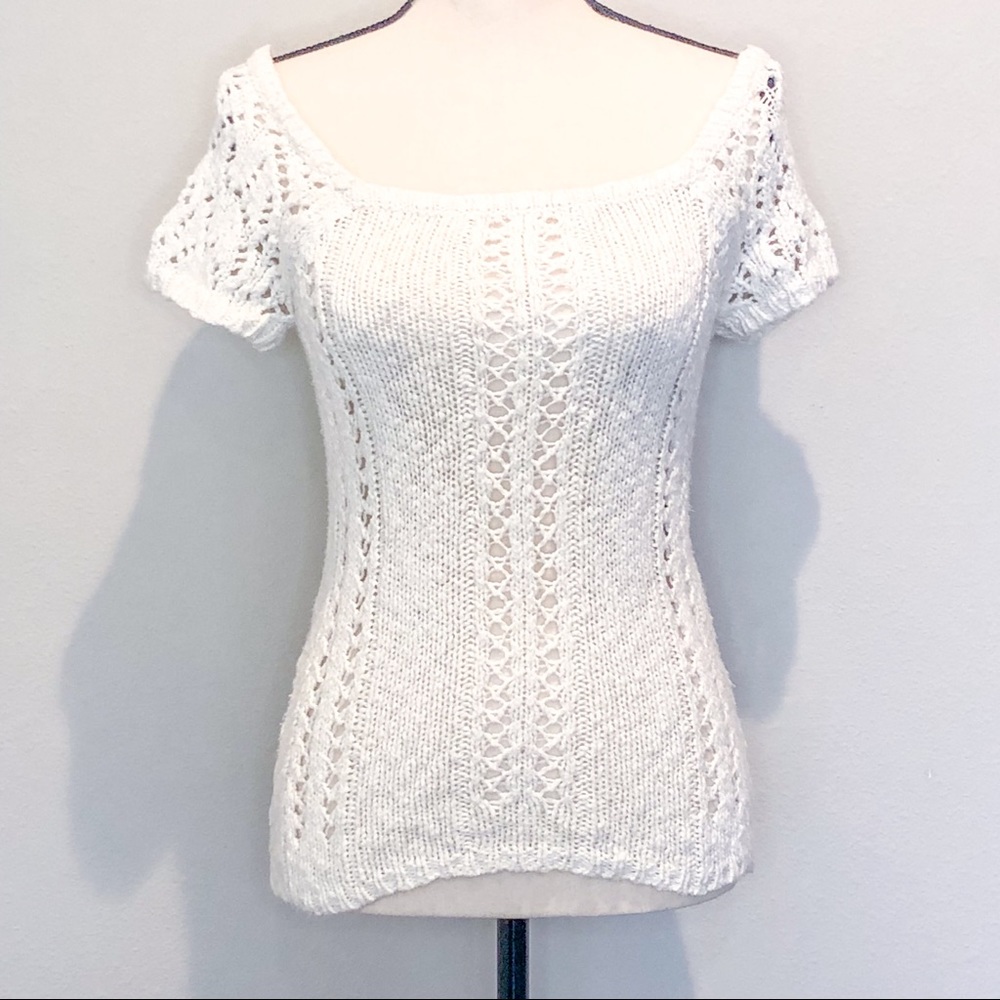 Old Navy White Summer Knit Tops XS